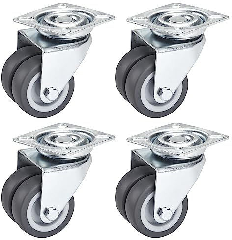 SOTECH Roulette de meuble Diamètre de roulette 50 mm, capacité de charge 400 Kg Roulette lourde de meuble Double roulette pivotante