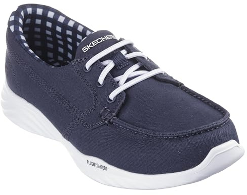 Skechers Go Walk Lite Isla Women's Boat Shoe, Navy and White, 39.5 EU