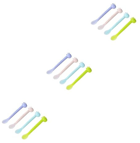 TOYANDONA 12stücke Cartoon Lebensmittelechtes Material Für Sicheres Füttern Für Neugeborene Und Kleinkinder Trainieren Eigenständigen Grün Blau