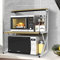 Soporte para Microondas Horno Estantería de Almacenamiento para Microondas Multifuncional Armario de Cocina Encimera de Cocina-65 * 54 * 30cm-Amarillo Nogal