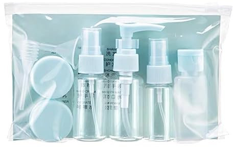 11 Pièces Flacons Vide Kit Voyage Avion,Contenant Plastique Bouteille dans Recipient, Aux Produits de Soin de La Peau, au Shampooing et au Ggel Douche
