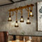 JOJOM Vintage Pendelleuchte Holz Pendellampe Esstischlampe höhenverstellbar E27 Hängeleuchte Esszimmerleuchte Glaslampenschirm Landhaus Leuchte Esszimmer Wohnzimmer Bar Deko Lampe
