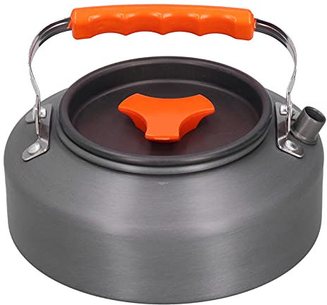 Xcello Outdoor Hiking Kettle, 1.1L Portable Aluminum Alloy Camping Kettle, Orange Outdoor Coffee and Tea Pot