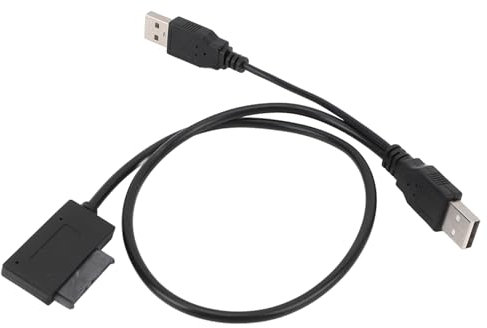 Tosuny USB 2.0 auf 7+6 13Pin Slimline SATA Adapterkabel, Unterstützt Hotswap, 480 Mbit/s Datenübertragung, Plug and Play USB 2.0 auf SATA Kabel für Laptop CD/DVD ROM Laufwerke