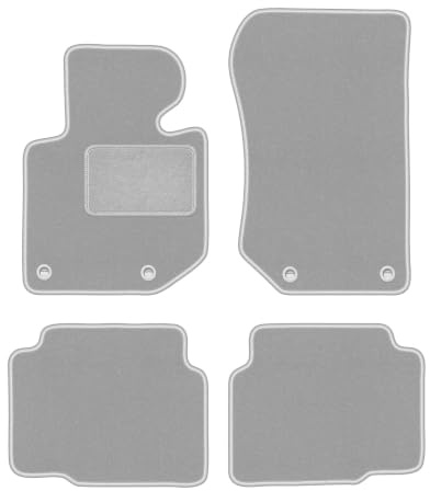 Velours-Fußmatten passend für BMW 3 E36 1991-2000, Grau, Oslo, passgenau | passend für Compact/Coupé/Limousine/Kombi/Touring; Velours-Teppich (Polypropylen), ca. 6,5 mm