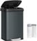 SONGMICS Cubo de Basura de Cocina, 50 L, Cubo de Basura de Metal con Pedal y Tapa, Alto y Grande, Gris Carbón y Negro LTB530G02