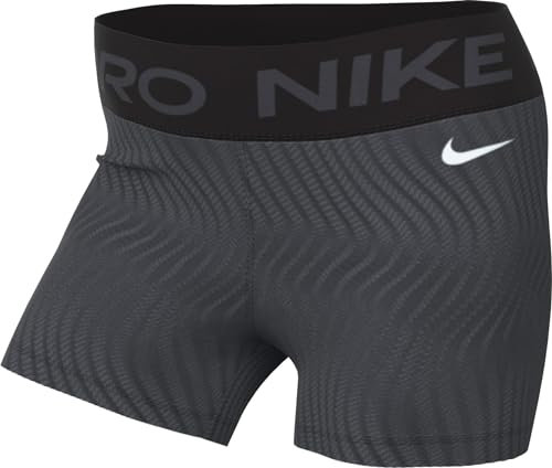 Nike Shorts Damen Pro Dri-Fit Mr 3In AOP Short (Ca. 7,5 cm), Anthracite/White, FN3344-060, M