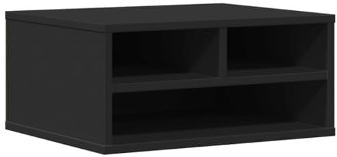 vidaXL Druckerständer, Druckertisch mit Stauraum, Druckerregal für Büro Arbeitszimmer, Druckerhalter Beistelltisch, Schwarz Holzwerkstoff