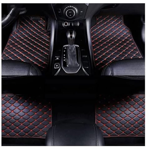 TVVXIO Auto Bodenmatte Fußmatten, für Kia Ceed Proceed XCeed SW GT 2018-2023 2024 Nach Maß Allwetterschutz Leder Fussmatten Vorne und Hinten Automatten Set,Black Red