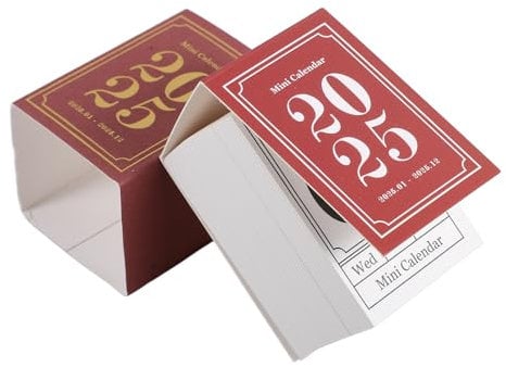 Operitacx 1 Buch-Tischkalender Klein 2025 Kalender Retro-Miniatur-Stehkalender Zerreißbarer Tischkalender