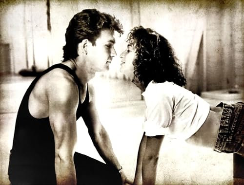 KUSTOM ART Dekoratives Wandposter Serie Berühmte Hollywood Schauspieler Patrick Swayze und Jennifer Grey (Dirty Dancing - Verbotene Tänze) Kunstdruck auf beschichtetem Papier 40 x 30 cm ohne Rahmen