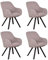 MR. DEKO® Diningsessel Matera Mouse Grey Drehbar 4er-Set | HxBxT: 84x59x61 cm | Esszimmerstühle mit Holzbeinen | Polsterstuhl mit Armlehnen | Küchenstuhl, Polsterstuhl, Drehstuhl Wohnzimmer Esszimmer
