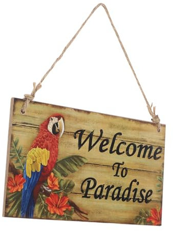 BESPORTBLE Strandparty Schild Aus Holz - Tropische Wanddekoration Für Sommerfeste Hawaii-themenpartys Und Stranddeko Ideal Für Innen- Und Außenbereich