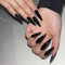 Wsimily Lot de 24 faux ongles longs en acrylique réutilisables pour femme, cadeau pour fêtes et occasions spéciales Noir