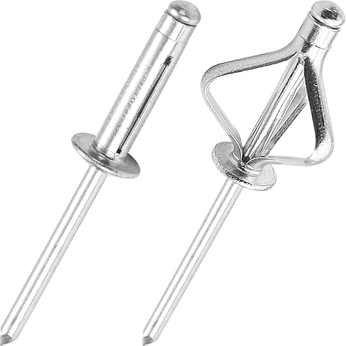 Rivets Aveugles en Aluminium à Expansion Triple - Assortiment de rivets bulbe pour plastiques ou matériaux souples (Argenté, Ø4.0x14mm - 50 pièces)