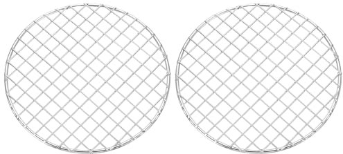 sourcing map Lot de 2 grilles de cuisson rondes en acier inoxydable de 19 cm de diamètre pour barbecue à air comprimé Argenté