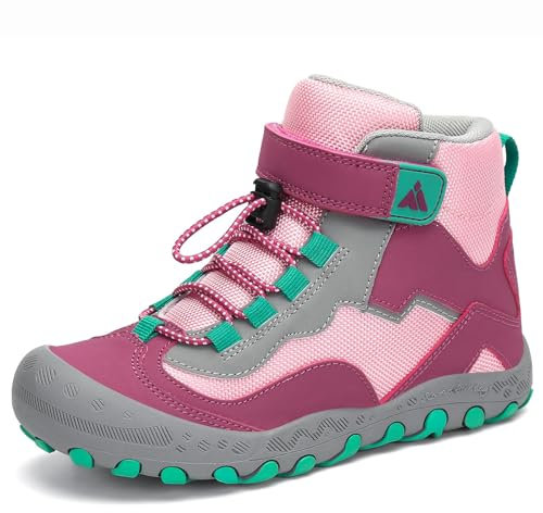 Mishansha Scarpe da Trekking Ragazze Raspirante Calzature da Escursionismo Antiscivolo Outdoor Multisport Scarpe Bambino Camminata Stivali Viola 32 EU