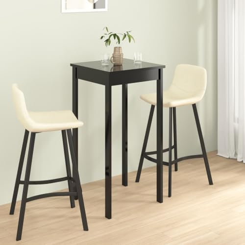THOYTOUI Bartisch MDF Schwarz 55x55x107 cm, Tisch Bistrotisch Esszimmertisch Küchentisch Geeignet für Küche Wohnzimmer Speisesaal Esszimmer