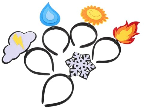 HAPINARY 5stücke Filz Stirnband Mit Flammen-design Weichem Tragekomfort Für Partys Schneeflockenmuster Für Festivals Wolken-details Für Geburtstage Leichtem Licht-look Für Urlaubstage