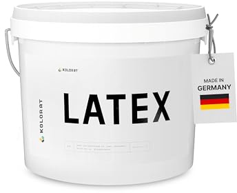 Kolorat® Latexfarbe, weiß 5L – Abwaschbar & seidenmatt | Made in Germany | Hochdeckend, geruchsarm, abwaschbar, seidenmatt, für Küche, Bad & Flur, atmungsaktiv