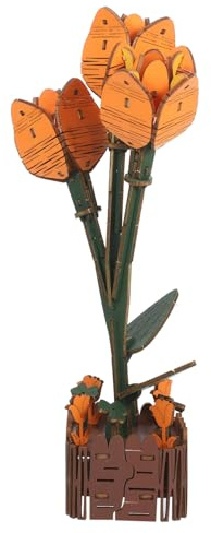 ORFOFE Wooden Puzzle Bouquet Diy Craft Kit Puzzle Wooden Flowers for Plant Theme Decorating Creative Assembly