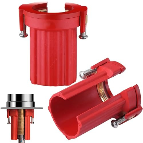 2PCS Kitchen Faucet Fixing Nut Plastic Faucet Lock Nut for Threaded Pipe Faucet Fasteners for Kitchen and Bathroom (Red)