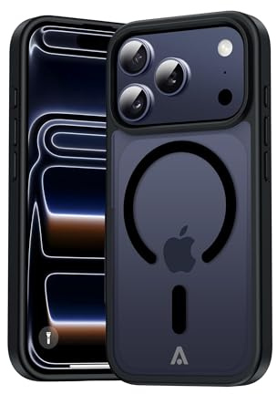 Alkaya handyhülle für iPhone 17 Pro Max kompatibel mit MagSafe, Ultraleicht,schlank,stoßfest mit weicher Seidenmatt-Oberfläche, präzise Passform, Kameraflansch schützt das Objektiv, schwarzes Design
