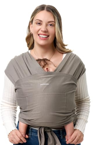 Momcozy Ring Sling Tragetuch Neugeborene 3,6-15 kg Dunkles Kaffeebraun | Oeko-Tex 100 zertifiziert, 95% Polyester 5% Elasthan, atmungsaktiv, ab Geburt 3,6 kg, bis 15 kg, verstellbar, ergonomisch