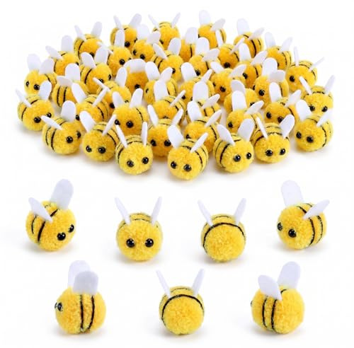 VVPENA 40 Stück Filz Bienen Deko Mini Dekoration für DIY Handwerk Anhänger Wand Hut Kostüm
