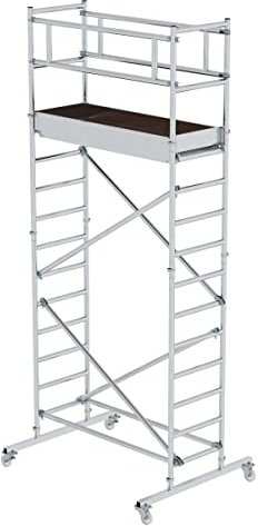 Günzburger Steigtechnik MUNK 166320 Aluminium Gerüst fahrbar Arbeitshöhe (max.): 5.2m Silber 90kg