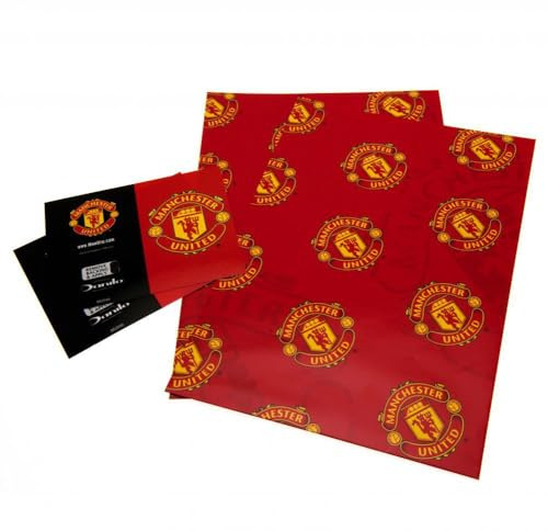 Manchester United Gift Wrap, 2 sheets & 2 tags