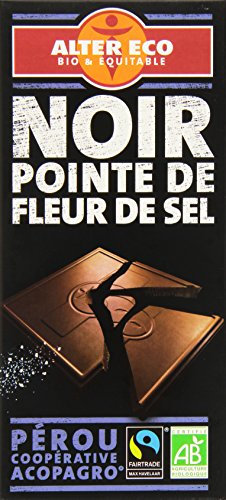 Alter Eco Tablette de Chocolat Noir Fleur de Sel Bio et Equitable 100 g