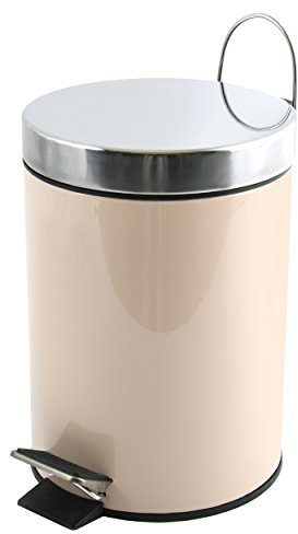 MSV Kosmetikeimer Beige Mülleimer Treteimer Abfalleimer - 3 Liter – mit herausnehmbaren Inneneimer