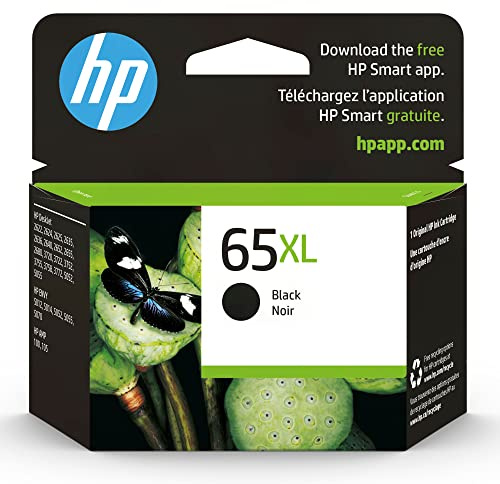 HP 65XL Black High-Yield Ink Cartridge | Works with AMP 100, DeskJet 2600, 3700; Envy 5000 | Eligible for Instant Ink | N9K04AN