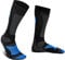 Piarini 2 Paar Unisex Skisocken Skistrumpf Herren Damen Wintersport Snowboard atmungsaktive Knie-Strümpfe Schwarz-Blau Gr.47-50