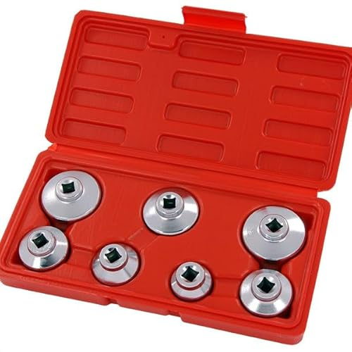 Neilsen CT4280 7pc 3/8in Drive Oil Filter Socket Set - Sizes: 24, 27, 29, 30, 32, 36, 38mm | Ideal for Professional Automotive Mechanics and Heavy Duty Applications
