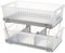 madesmart 2-Tier Plastic Multipurpose Organizer with Divided Slide-Out Storage Bins, Under Sink and Cabinet Organizer Rack, Frost