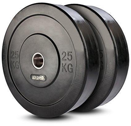Lex Quinta Bumper Plate/Vollgummi 2x25kg Hantelscheiben für 50mm Hantel Stangen