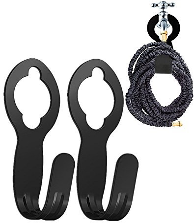 Garden Hose Holder Hook, Pack 2 Metal Hose Hangers Cast Iron Support 100ft Heavy Wall Mount Hose Hanger (Large)