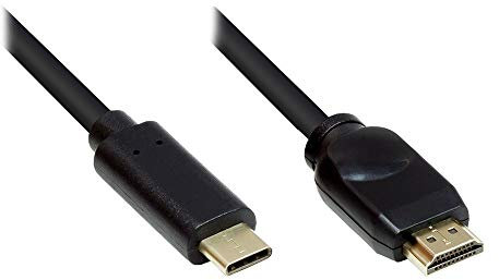Good Connections Adapterkabel - USB-C Stecker an HDMI 2.0 Stecker - 4K / UHD @60Hz - KUPFERLEITER - 5 m - schwarz
