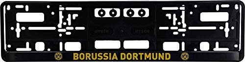 Borussia Dortmund BVB Kennzeichenverstärker/Nummernschildhalter ** Emblem mit Schriftzug ** 2er-Set