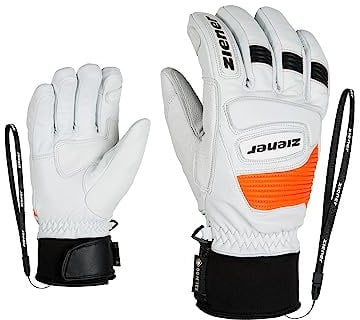 Ziener Erwachsene Guard GTX Grip PR Ski-Handschuhe/Wintersport | Wasserdicht, Atmungsaktiv, Gore-tex, Primaloft, Leder, Rennlauf, weiß (white), 10