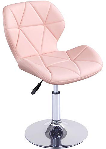 Charles Jacobs Static Swivel Geometric Design Chair with Adjustable Height - Pink PU