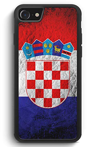 MUNIQASE Kroatien Splash Flagge Hrvatska Croatia - Silikon Hülle für iPhone 8 - Motiv Design Kroatisch - Cover Handyhülle Schutzhülle Case Schale