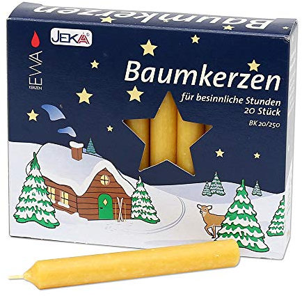 JEKA - Ebersbacher Kerzen 20er Set Baumkerzen Natur 13 x 13 x 105 cm