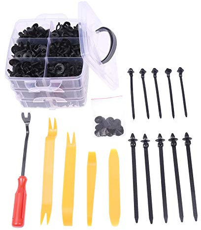 TOPWAY Rivetti di Plastica per Auto 635PCs, 16 Misure Clip in Nylon Automatico Universale Rivetto in Plastica Clip di Rivestimento per Carrozzeria Assortimento con Strumenti di Rimozione del Fissaggio