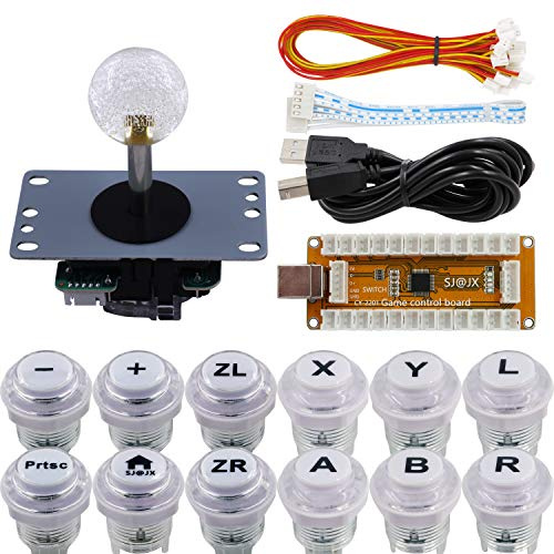 SJ@JX Arcade Game Controller USB Encoder Gamepad Cherry MX Microswitch Button 8way Joystick for Nintendo Switch PC PS3 Retropie Raspberry Pi MAME