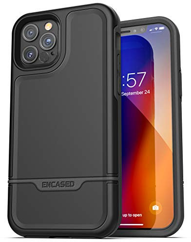 ENCASED Shockproof iPhone 12/12 Pro Case (2020 Rebel Armor) Heavy Duty Full Body Protective Cover - Black