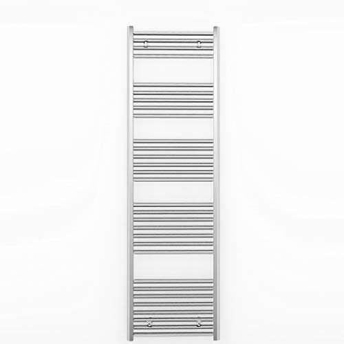 450mm Wide Chrome Heated Bathroom Towel Rail Radiator For Central Heating Elegant UK (450mm x 1700mm (h))
