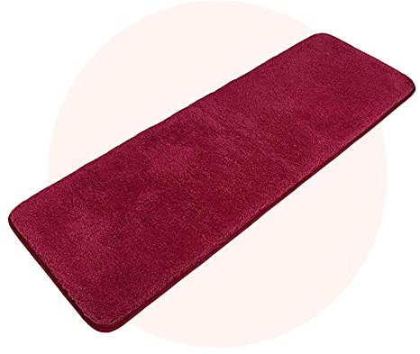 Carvapet rutschfest Badematte Badezimmerteppich Wasserabsorbierend Badvorleger für Badezimmer Bodenmatte Weiche Plüsch Mikrofaser Badteppich Duschvorleger (Rot, 50x150 cm)